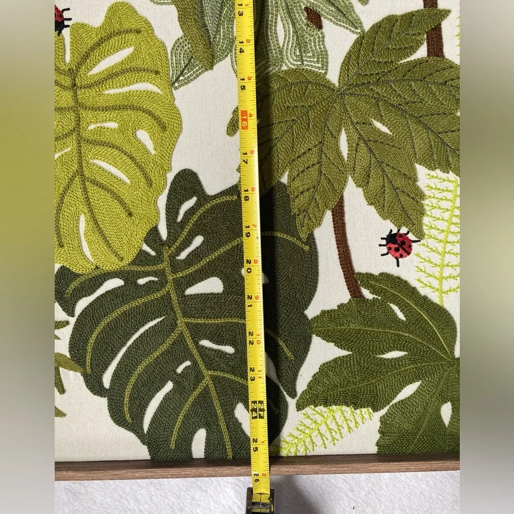 Green Botanical Embroidered Wall Art - Picture 3 of 6